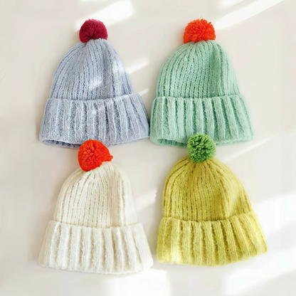 Candy Knitted Pompom Beanie