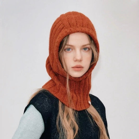 Cozy Ribbed Knit Balaclava Hat