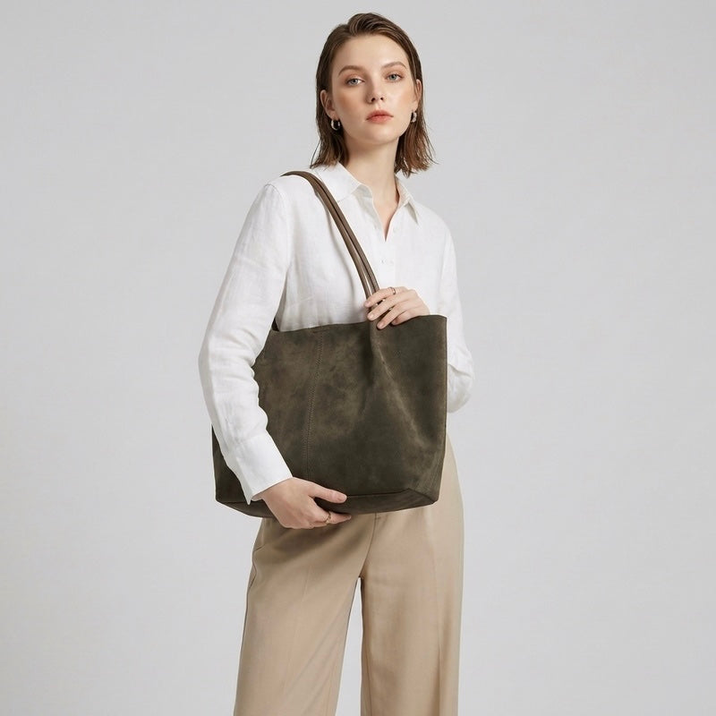 Modern Muse Suede Tote Bag