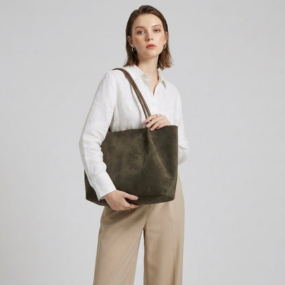 Modern Muse Suede Tote Bag