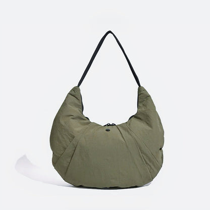 Pleated Crescent Shoulder Bag