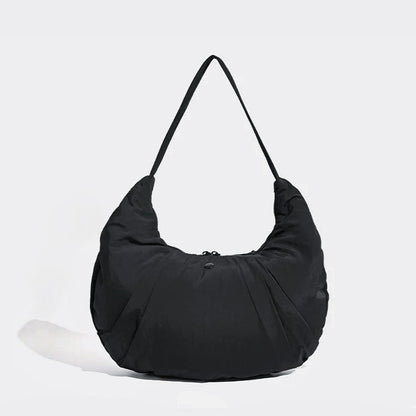 Pleated Crescent Shoulder Bag