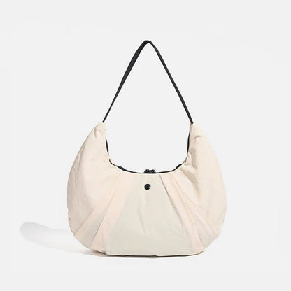 Pleated Crescent Shoulder Bag