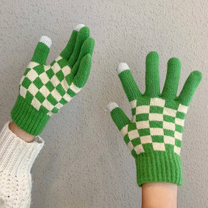 checkered telefinger gloves