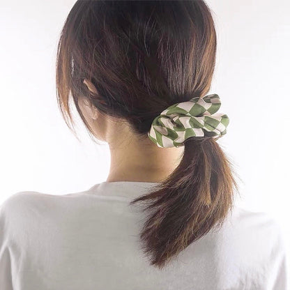 checkerboard satin scrunchie