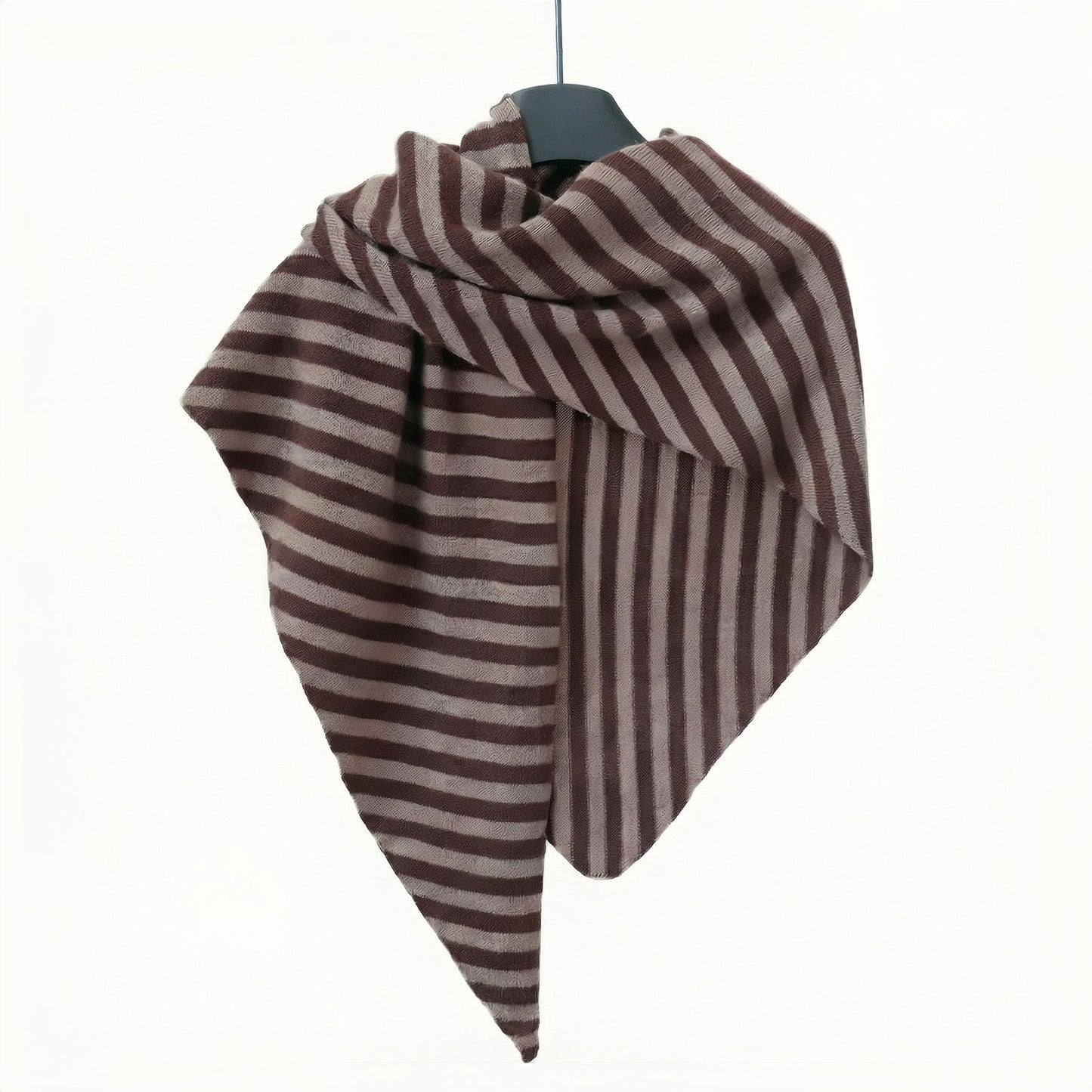 Striped Wool Triangle Scarf