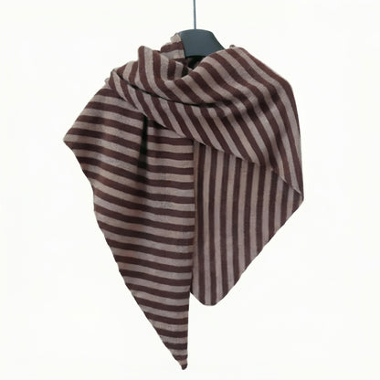 Striped Wool Triangle Scarf