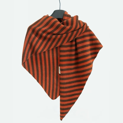 Striped Wool Triangle Scarf Shawl