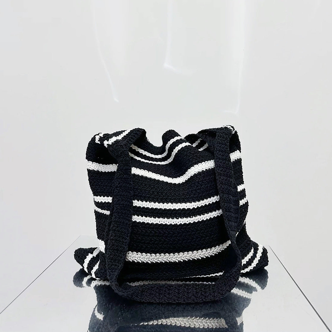 Simple Striped Knitted Bag