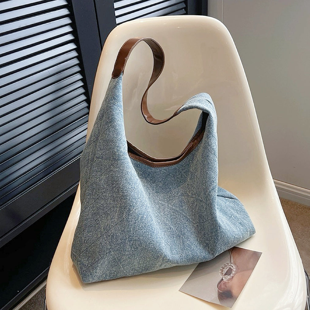 Diamond pattern Denim Shoulder Bag