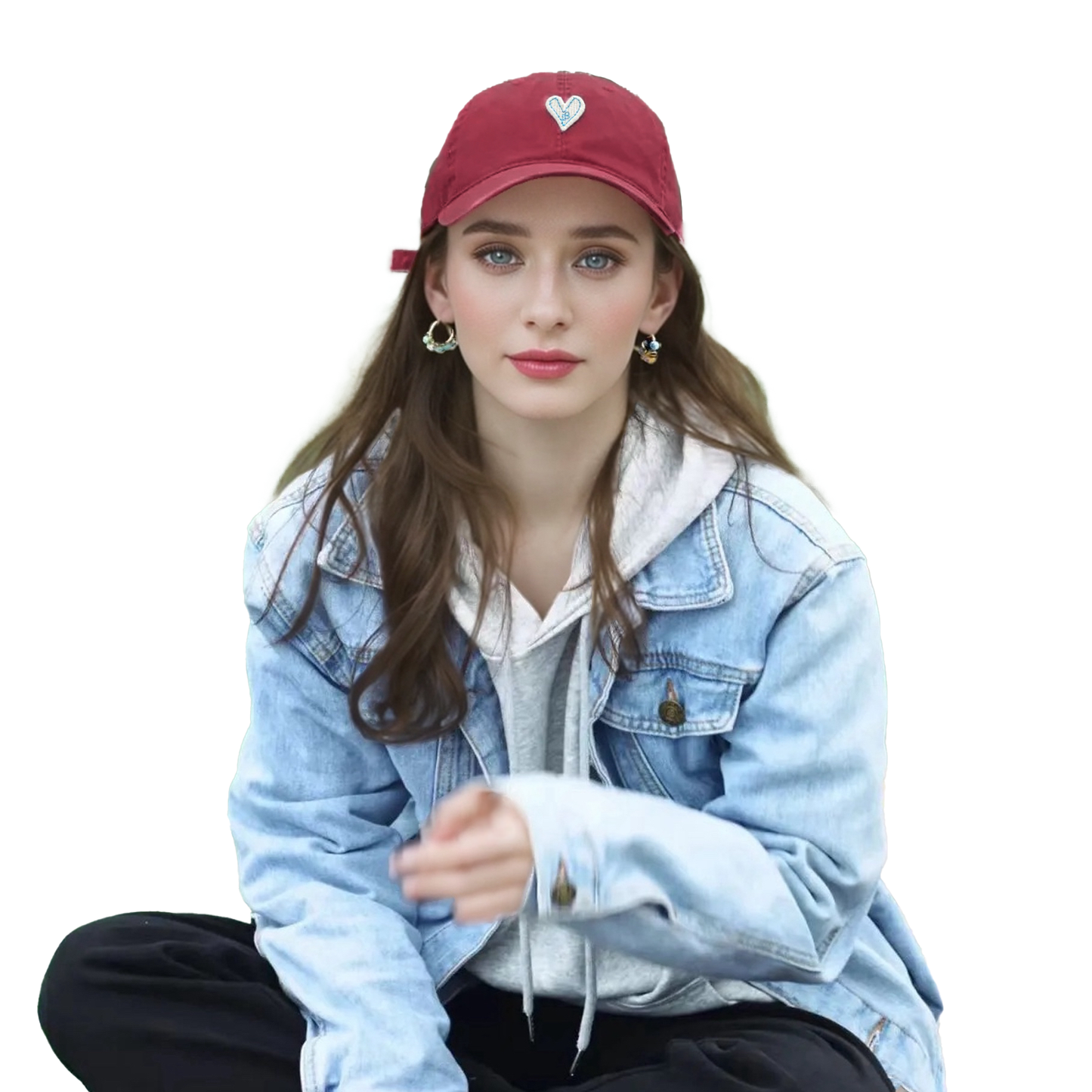 Heart Embroidery Baseball Cap