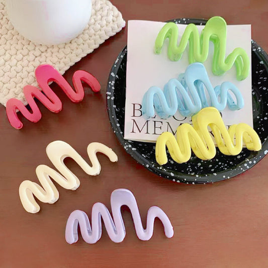 Molletta per capelli a forma di onda macaron