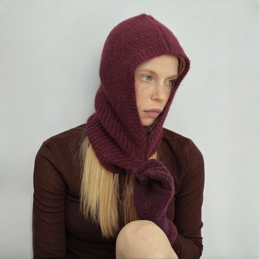 Ancora Red Knitted Balaclava Hat