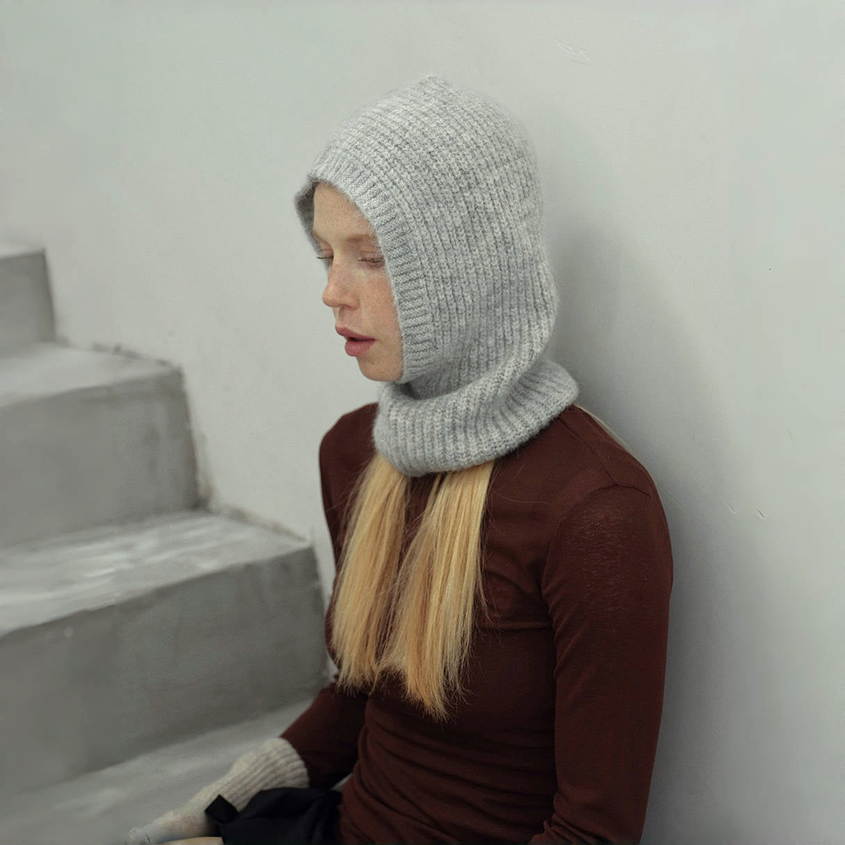 Morandi Toned Knit Balaclava Hat