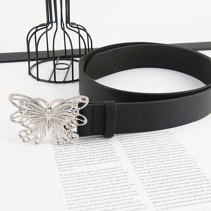 Front view of  Butterfly buckle Belt, casual fashion for jeans matching
