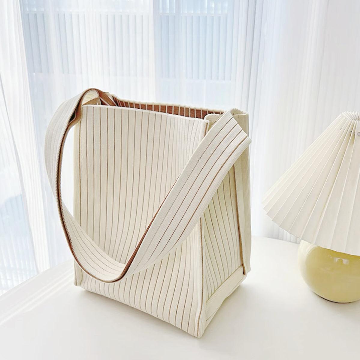 Milk Carton Textured Woven Tote Bag