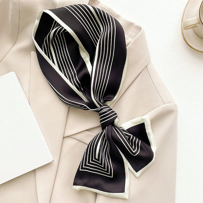 Stripe Satin Skinny Scarf