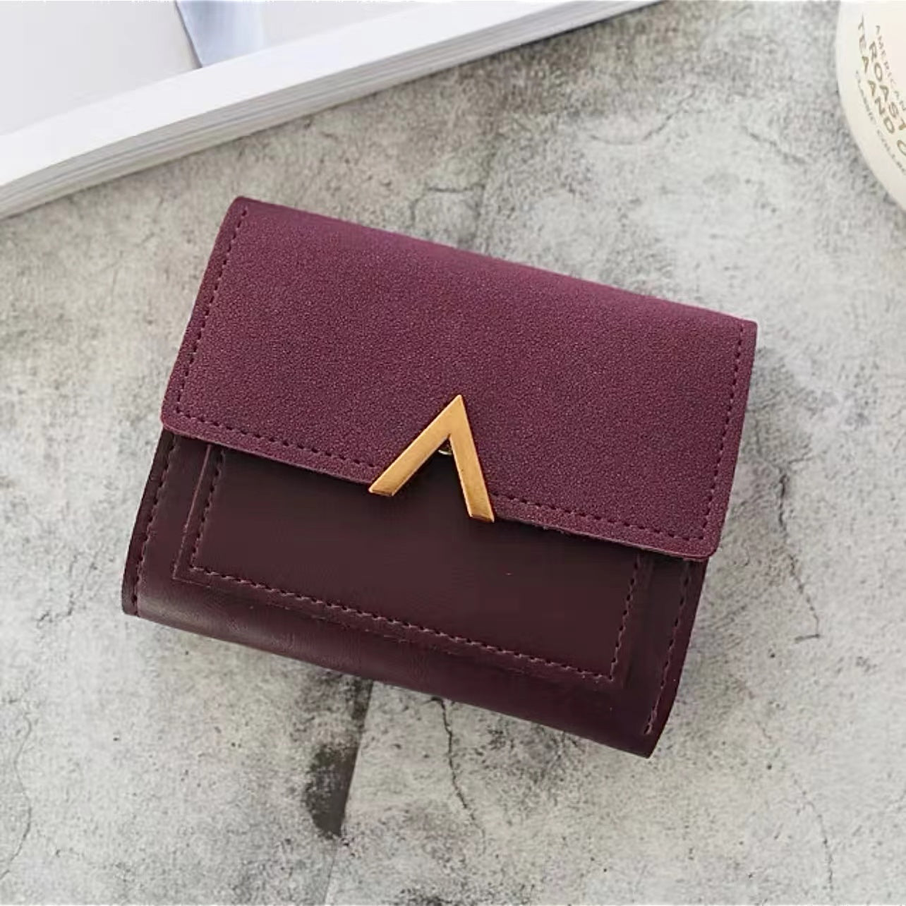 small wallet with nubuck leather flap