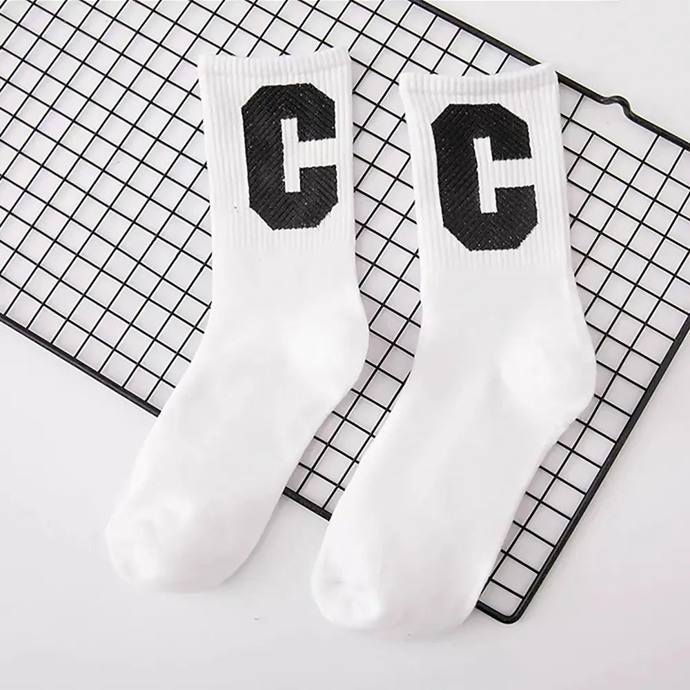 Angled view of Cool C Socks in white, great for daily wear and lounging.