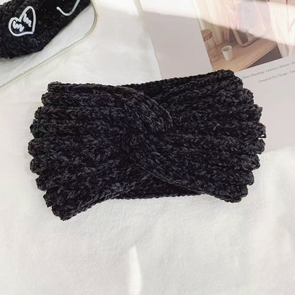 Flat lay of Crochet Velvet Twist Headband in black, great for everyday styling and gifting.