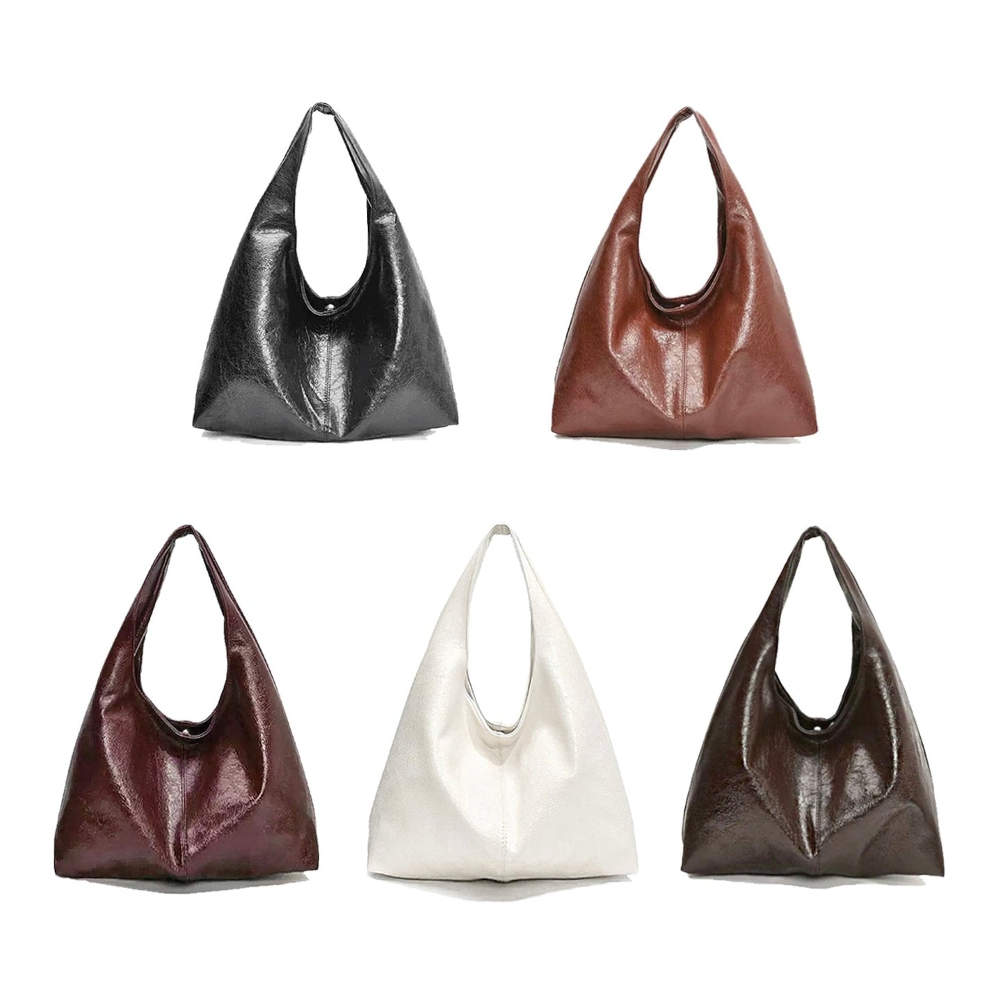 Waxed Leather Hobo Bag