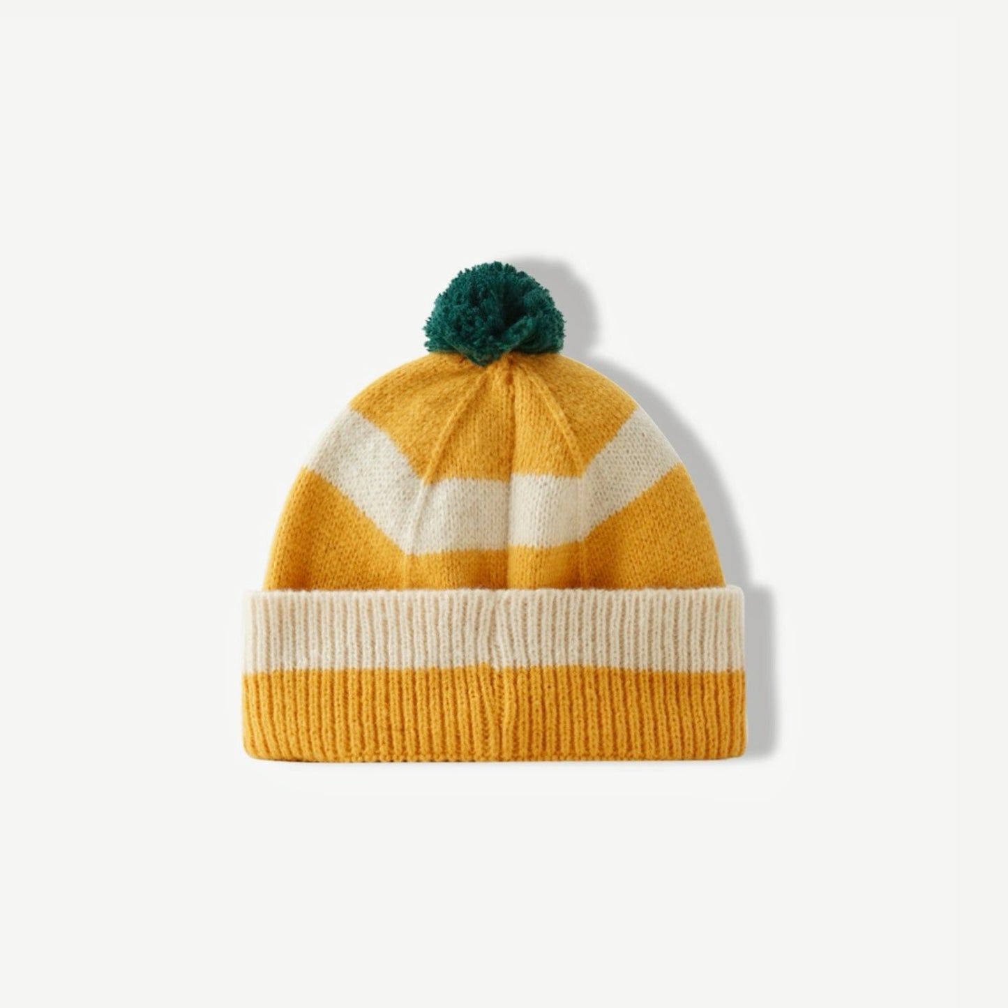 Stripe Knitted Pompom Beanie