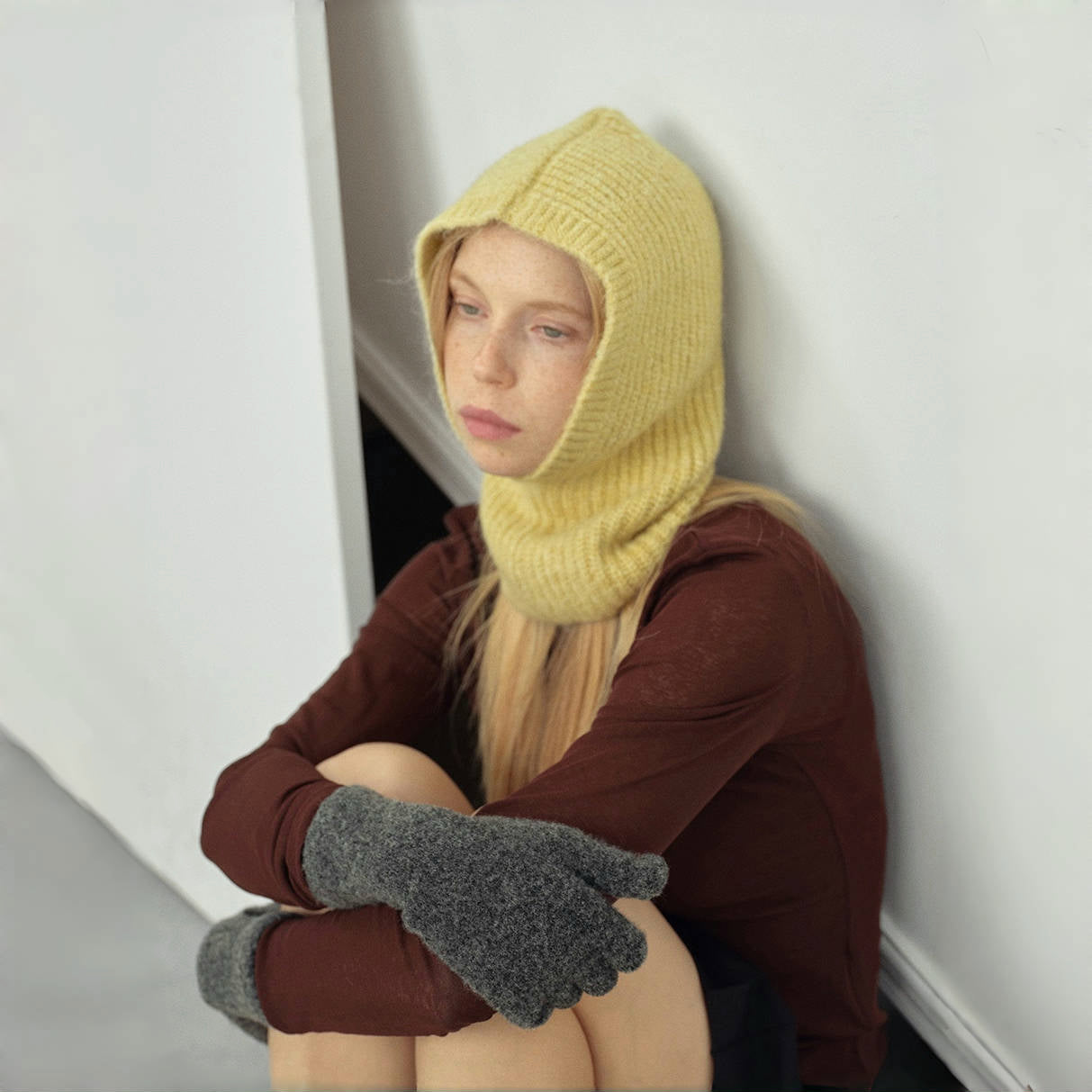 Morandi Toned Knit Balaclava Hat