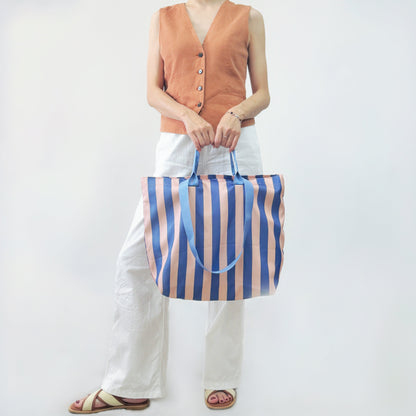 Bold Color Striped Tote Bag