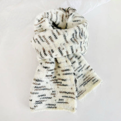 Close-up of Dual-Sided Aurora Texture Soft Scarf in white, great for office layering and commuting.