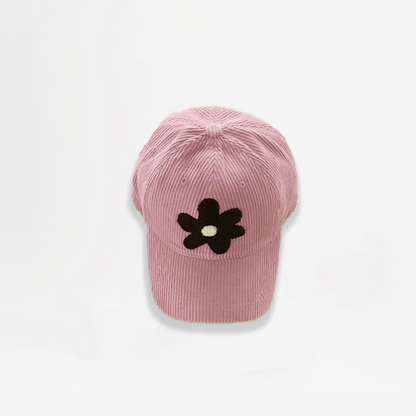 Plush Flower Corduroy Cap