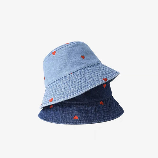 Heart Printed Bucket Hat