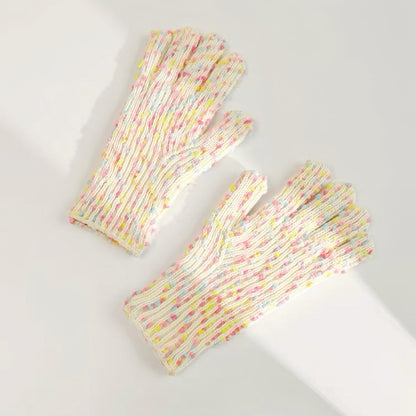 Candy Dot Knit Gloves