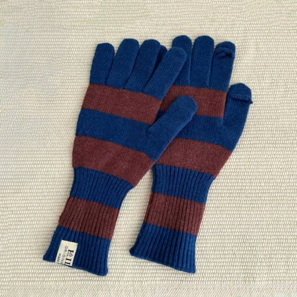 Bold Stripe Knit Gloves