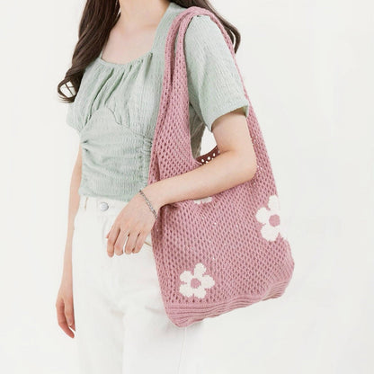 Flowers Crochet Shoulder Bag