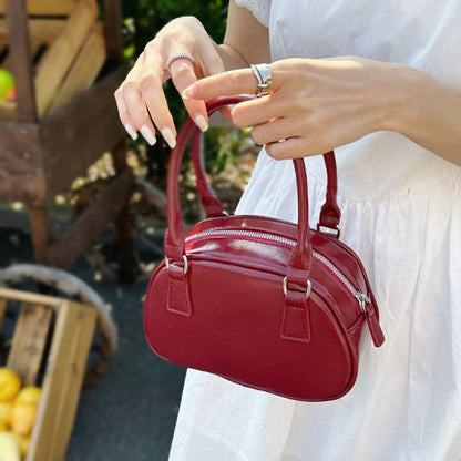 Mini Leather Bowling Bag