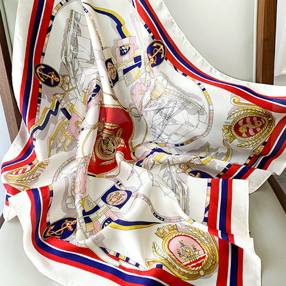 Nautical Chart Satin Square Scarf