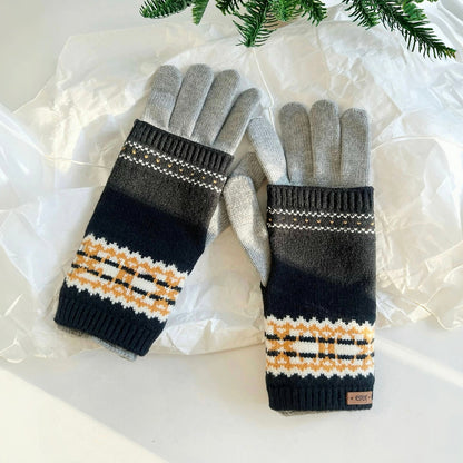 Convertible Fair Isle Knit Gloves