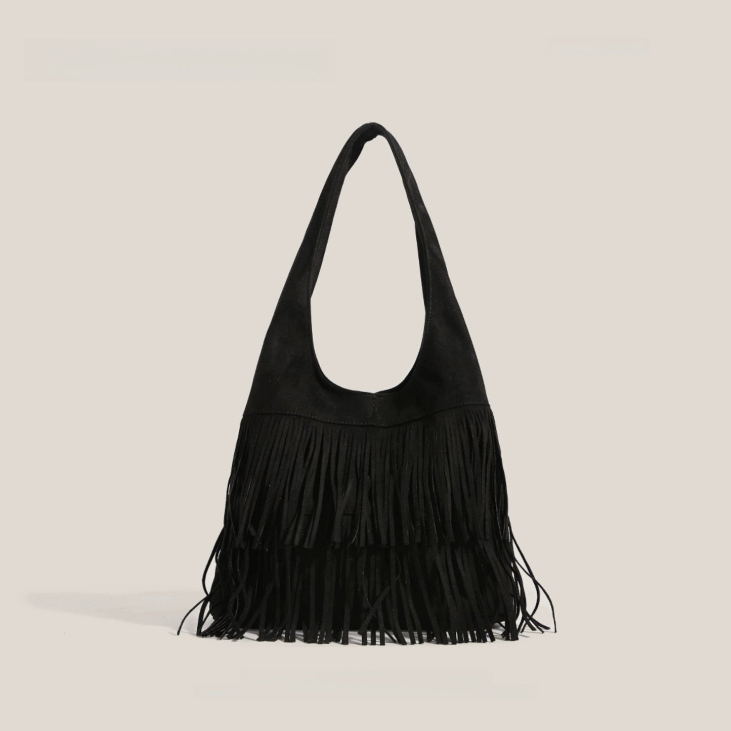 Fringe Suede Hobo Bag