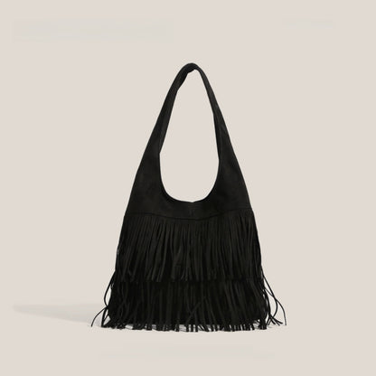 Fringe Suede Hobo Bag