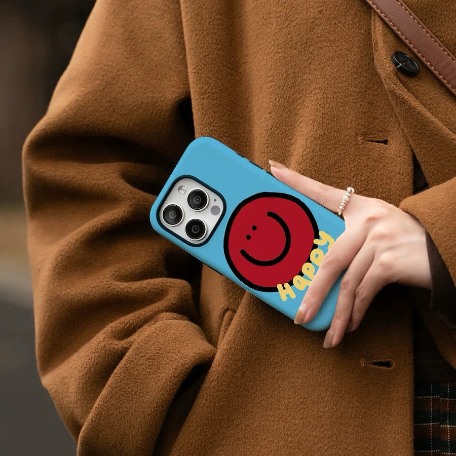 Side detail of blue protective silicone case, highlighting precise camera cutouts and anti-scratch features.