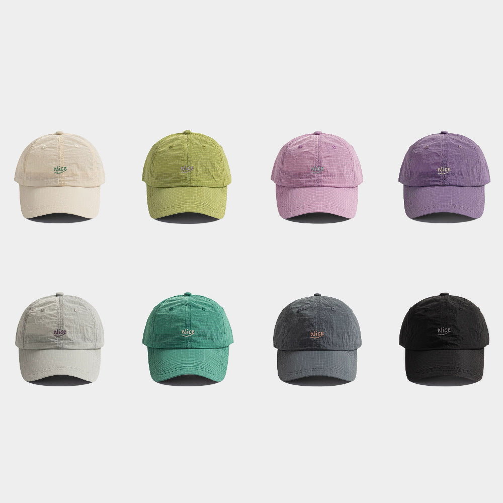 Grid display showing 8 available colors of the lightweight gorpcore style athletic cap.
