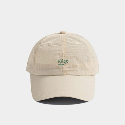 Front flat view of the classic beige ultralight cap, ideal for earthy-toned gorpcore outfits