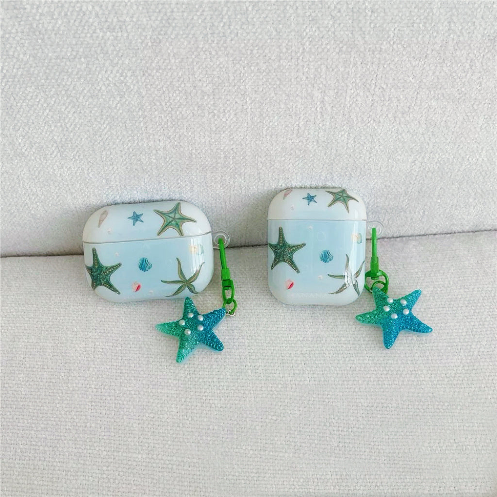 Close-up of two Oceanic Star Charm Airpods Case Cover, ideal for gifting and everyday use.