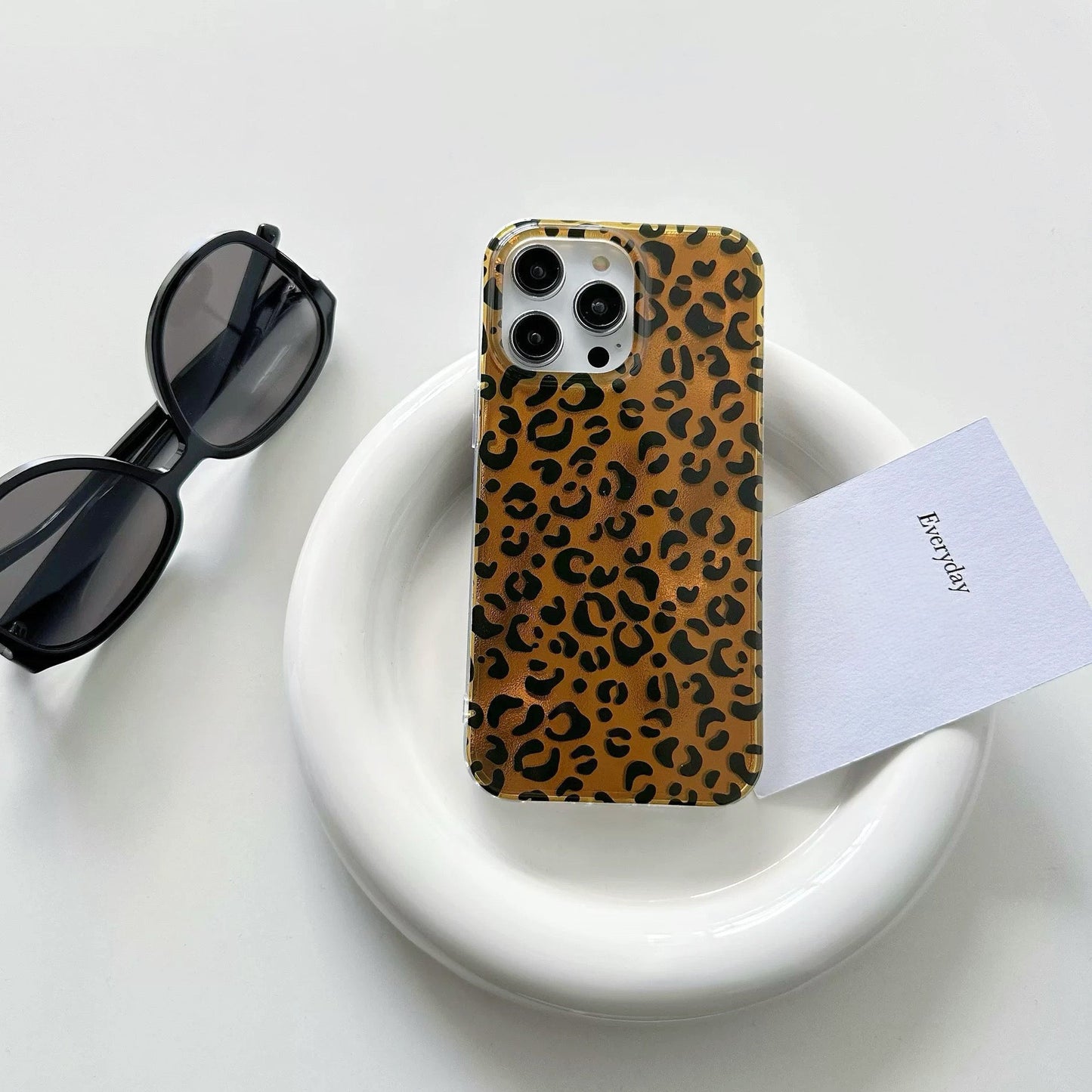 Front view of Printed Leopard Case. Timeless high-contrast leopard motif on an impact-resistant base.