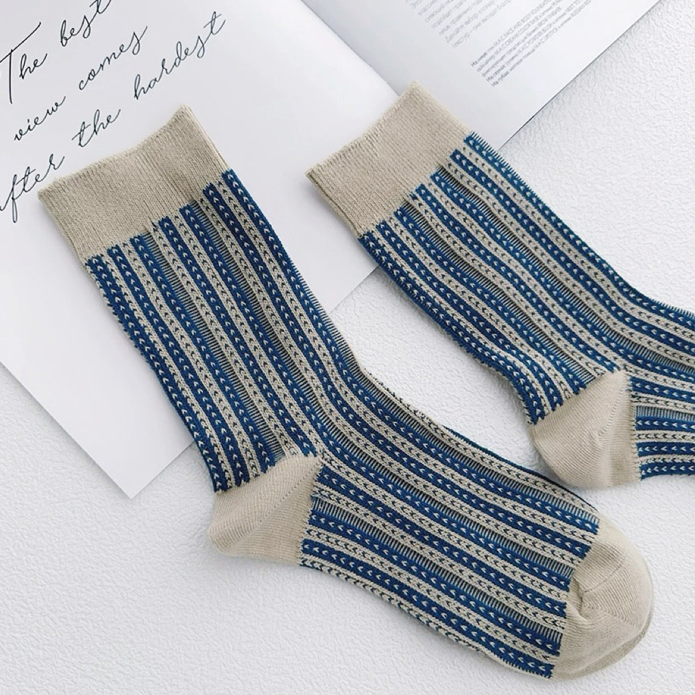 Close-up of Rocky Stream Socks, easy to pack for travel and errands.